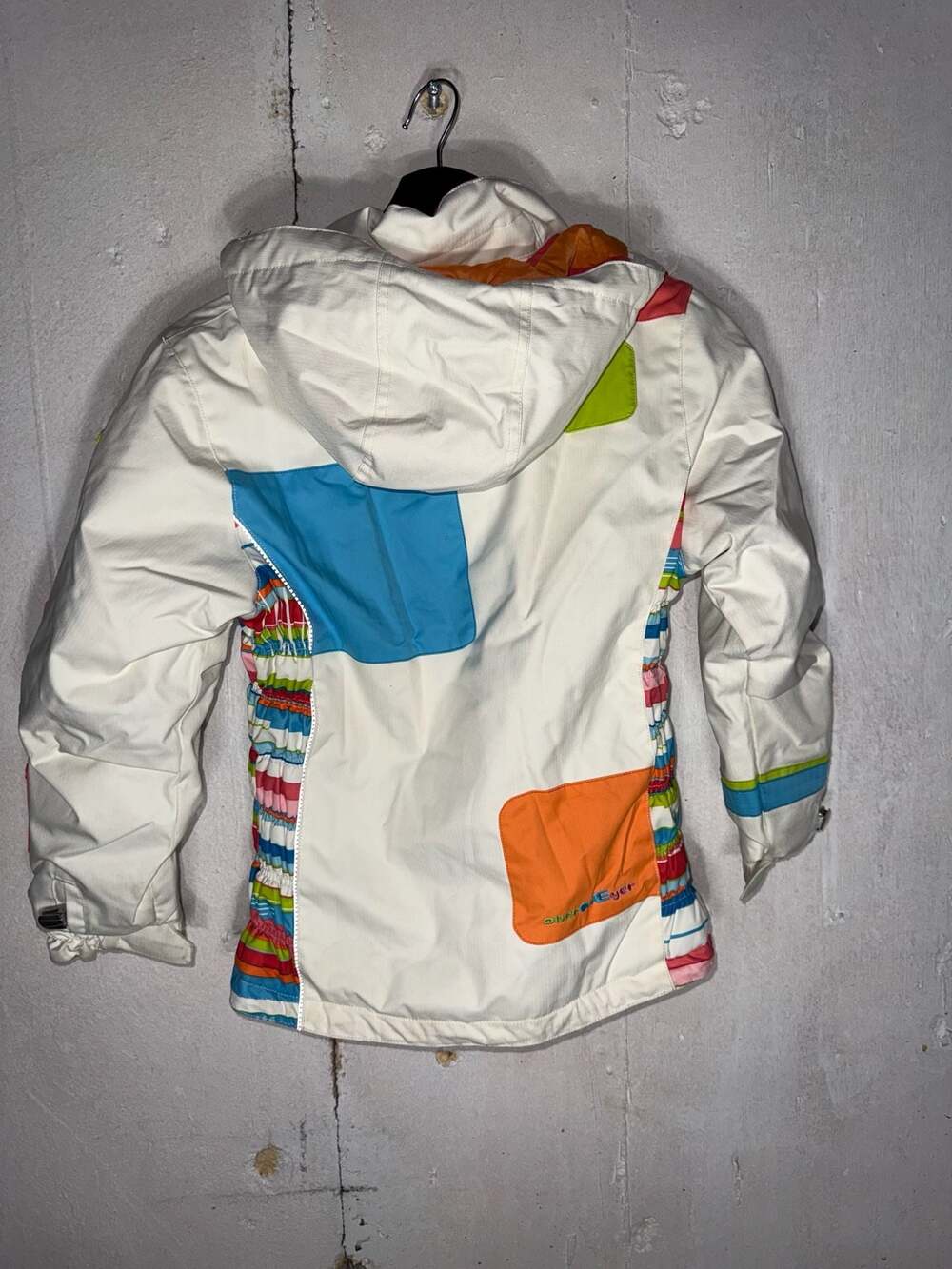 Obermeyer Kids Size 8 White Multi-Color Patchwork I-Grow Ski Jacket - Picture 4 of 4